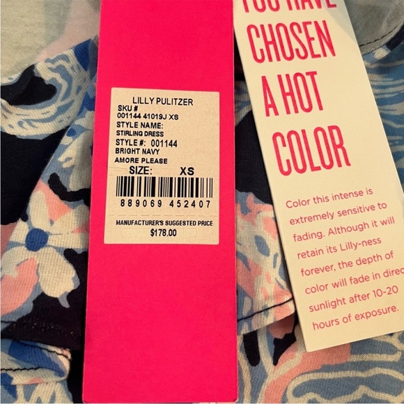 Lilly Pulitzer Stirling Dress Bright Amore Please XS NWT - Picture 7 of 8